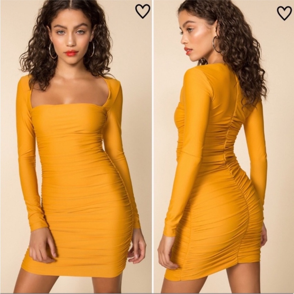 Tiger Mist Burnt Orange Long Sleeve Dress